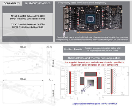 Bykski Full Coverage GPU Water Block and Backplate For ZOTAC GAMING GeForce RTX 4080 SUPER Trinity/OC Edition 16GB (N-ST4080SRTNOC-X)