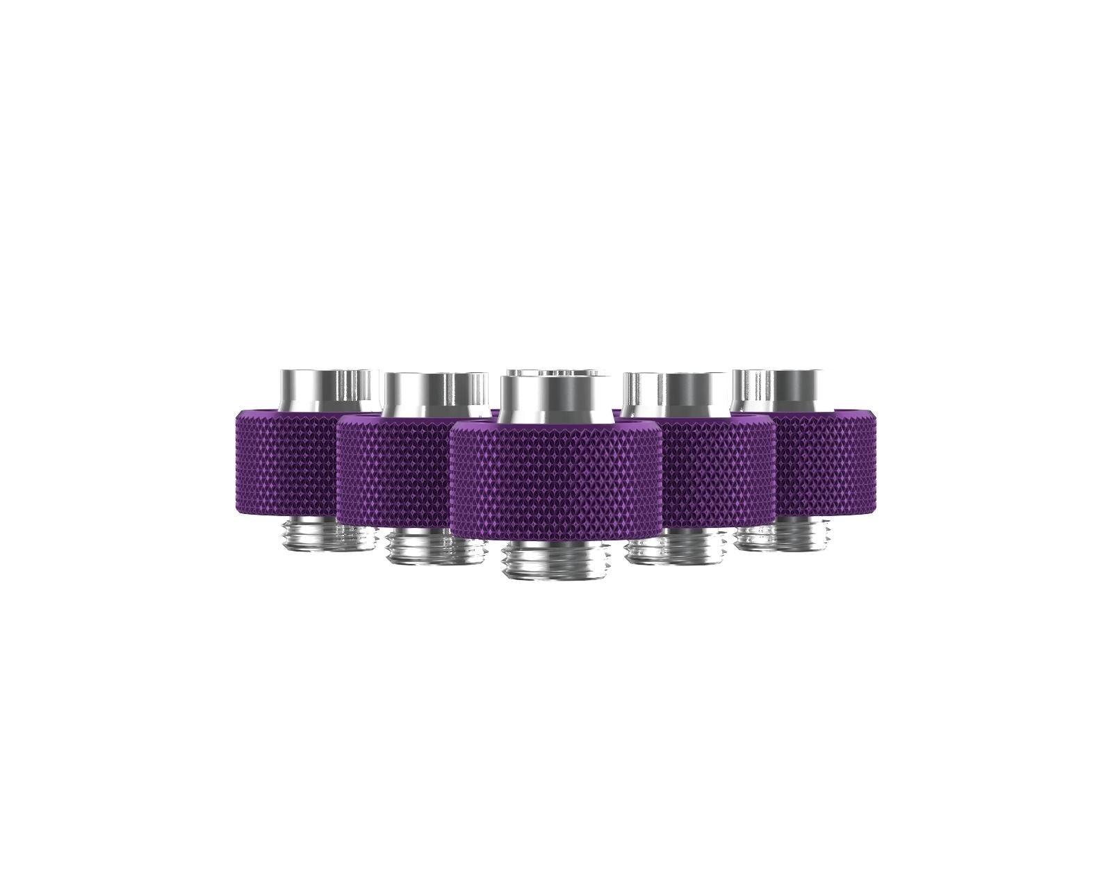 PrimoChill SecureFit SX - Premium Compression Fittings 6 Pack - For 1/2in ID x 3/4in OD Flexible Tubing (F-SFSX34-6) - Available in 20+ Colors, Custom Watercooling Loop Ready - Candy Purple