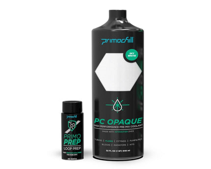 PrimoChill Opaque - Computer WaterCooling Show Coolant, Solid/Non-Transparent, Full Protection, Advanced User, PrimoPrep Included, Proudly Made in The USA (32oz/.9L) - Sky White SX