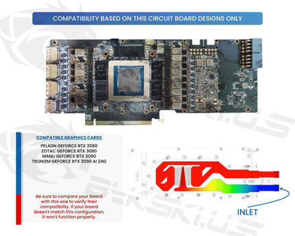 Bykski Durable Metal/POM GPU Water Block and Backplate For PELADN GEFORCE RTX 3080 (N-PL3090-SR) - Continuous Usage