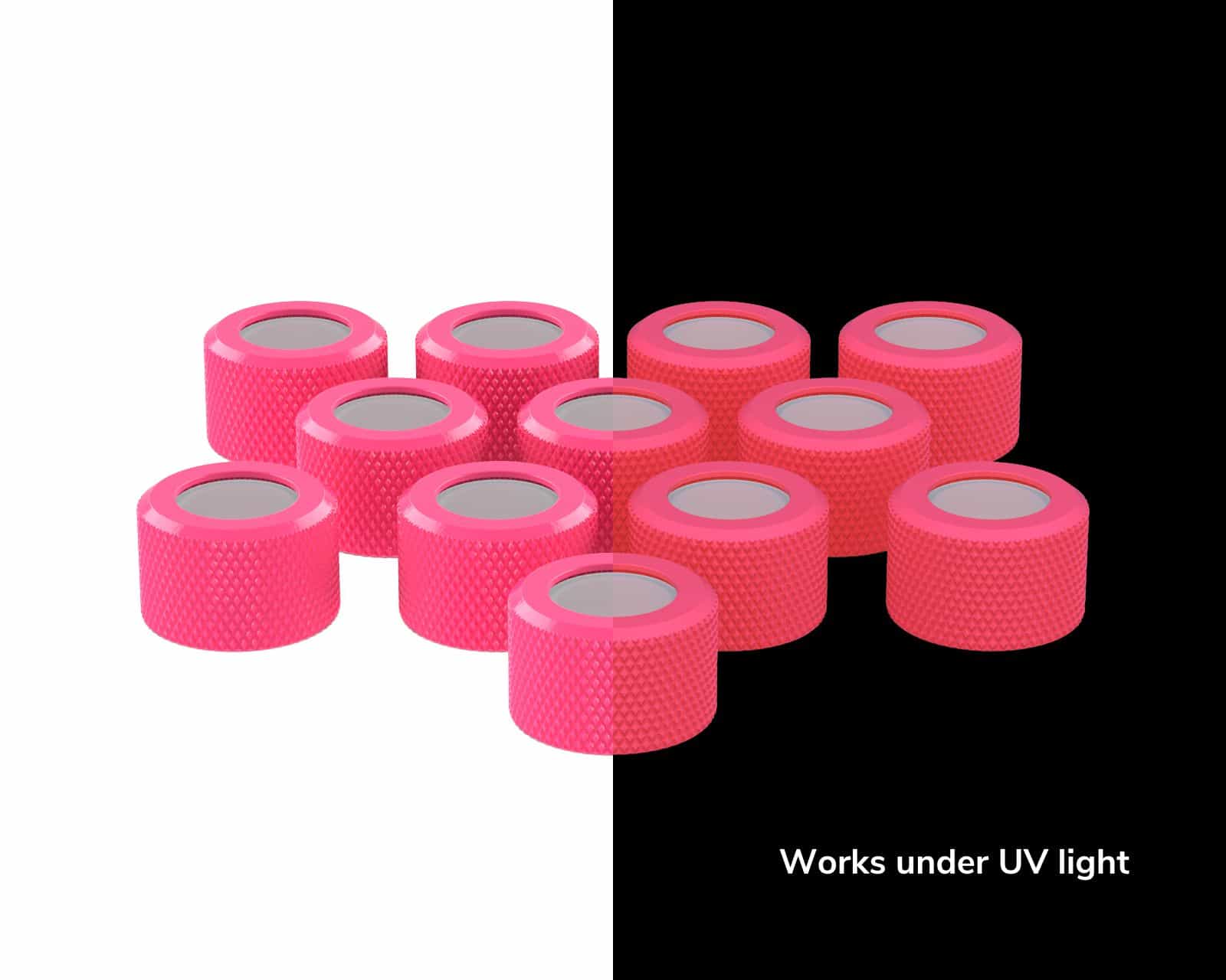 PrimoChill RMSX Replacement Cap Switch Over Kit - 12mm - UV Pink