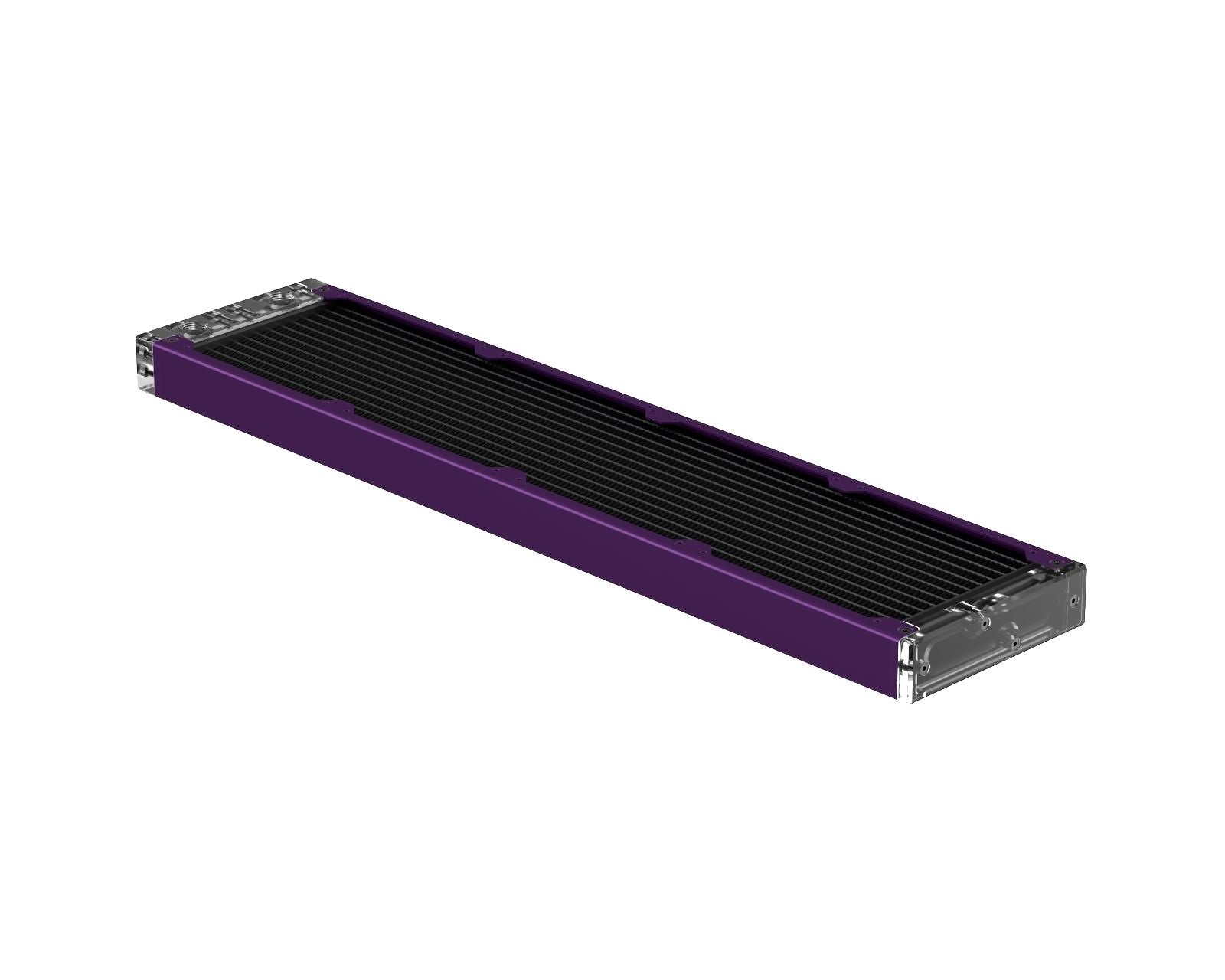 PrimoChill 480SL (30mm) EXIMO Modular Radiator, Clear Acrylic, 4x120mm, Quad Fan (R-SL-A48) Available in 20+ Colors, Assembled in USA and Custom Watercooling Loop Ready - Candy Purple