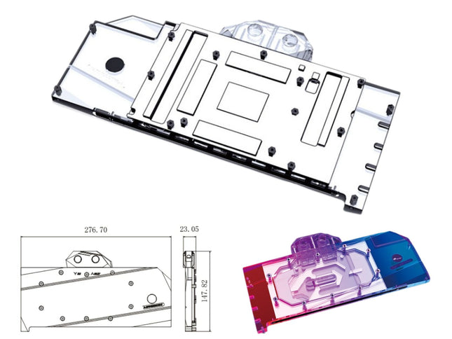 Bykski GPU Water Block and Backplate for Sapphire Radeon RX 7900 XTX Nitro+ (A-SP7900XTX-X)