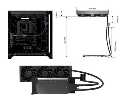 Bykski Durable 360mm AIO Liquid GPU Cooler For NVIDIA GeForce RTX 4080 SUPER 32GB (B-FRD-RTX4080S-SR-360)
