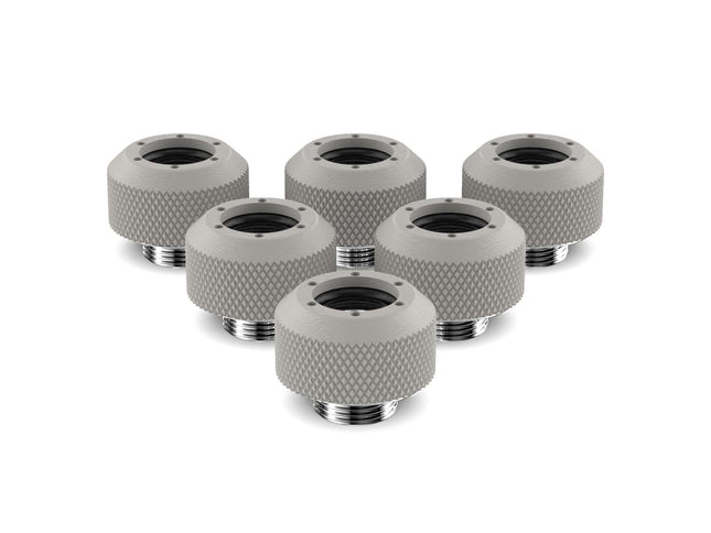 PrimoChill 1/2in. Rigid RevolverSX Series Fitting - 6 pack - PrimoChill - KEEPING IT COOL TX Matte Silver
