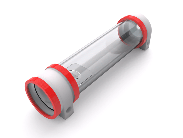 PrimoChill CTR Hard Mount Phase II High Flow D5 Enabled Reservoir - White POM - 240mm - PrimoChill - KEEPING IT COOL UV Red