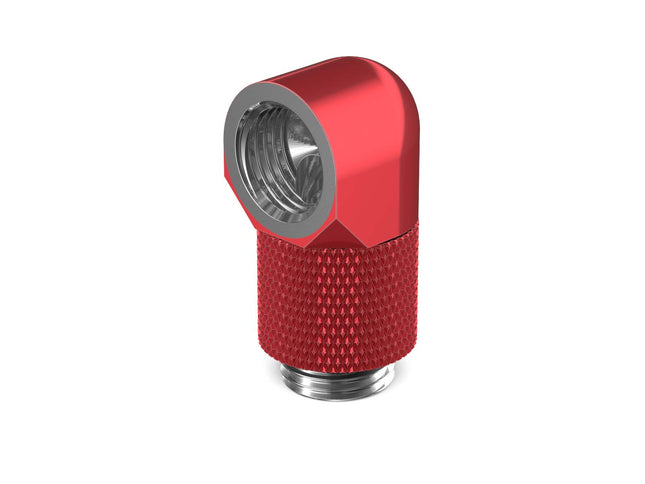 PrimoChill Male to Female G 1/4in. 90 Degree SX Rotary 15mm Extension Elbow Fitting - PrimoChill - KEEPING IT COOL Candy Red