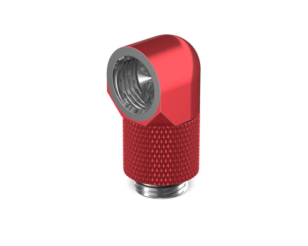 PrimoChill Male to Female G 1/4in. 90 Degree SX Rotary 15mm Extension Elbow Fitting - PrimoChill - KEEPING IT COOL Candy Red