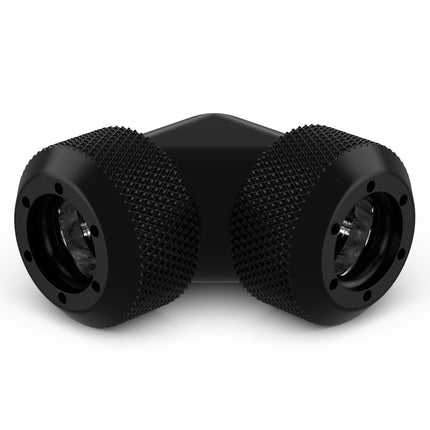PrimoChill 1/2in. Rigid RevolverSX 90 Degree Fitting Set - PrimoChill - KEEPING IT COOL Satin Black