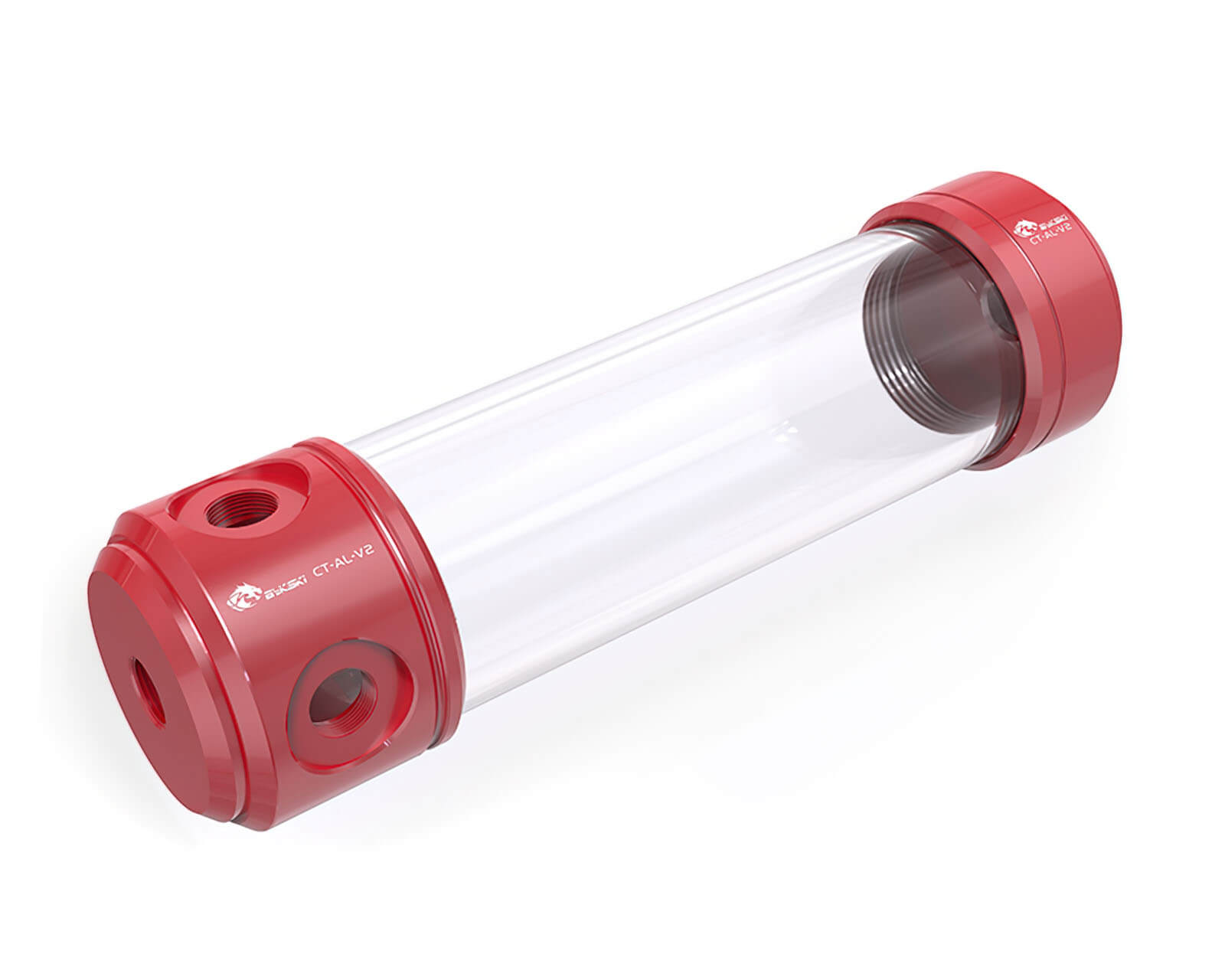 Bykski 50mm Anodized Aluminum Cylindrical Reservoir - 200mm (CT-AL-V2) - PrimoChill - KEEPING IT COOL Red