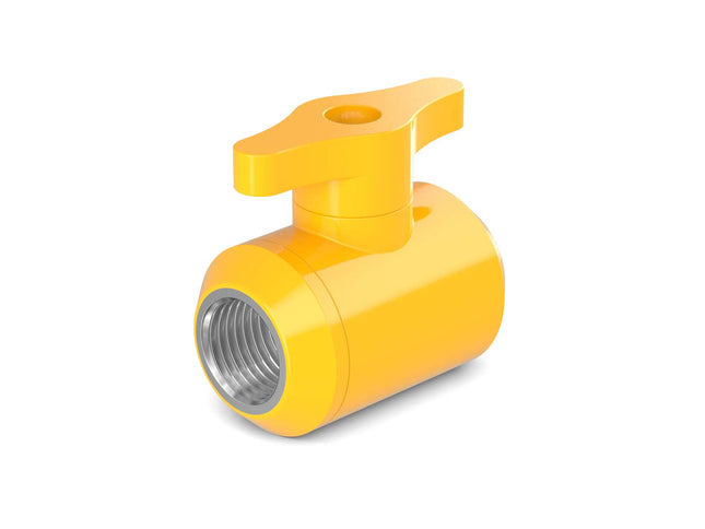 PrimoChill Female to Female G 1/4 Drain Ball Valve - PrimoChill - KEEPING IT COOL Yellow