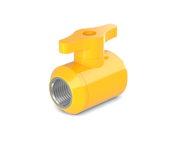 PrimoChill Female to Female G 1/4 Drain Ball Valve - PrimoChill - KEEPING IT COOL Yellow