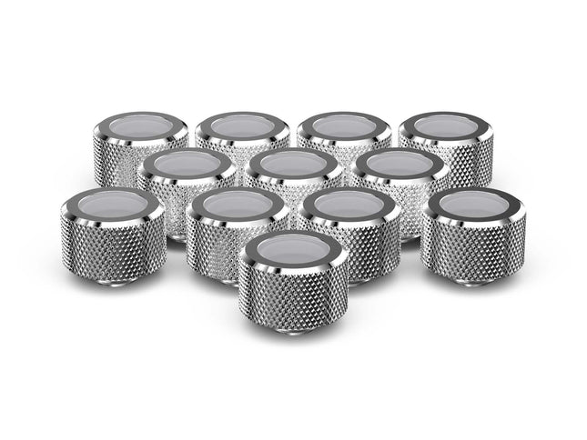 PrimoChill 16mm OD Rigid SX Fitting - 12 Pack - PrimoChill - KEEPING IT COOL Silver Nickel