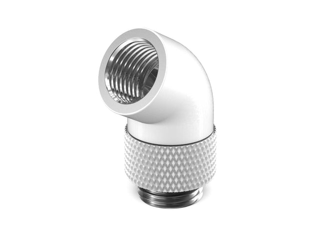 PrimoChill Male to Female G 1/4in. 60 Degree SX Rotary Elbow Fitting - PrimoChill - KEEPING IT COOL Sky White