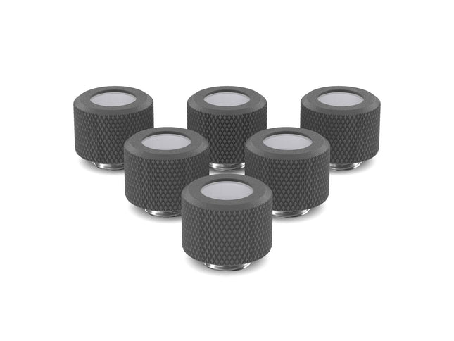 PrimoChill 12mm OD Rigid SX Fitting - 6 Pack - PrimoChill - KEEPING IT COOL TX Matte Gun Metal