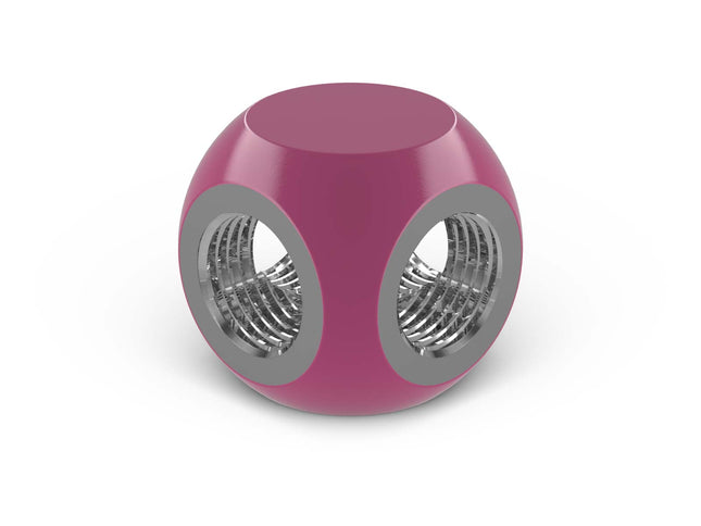 PrimoChill G 1/4in. 4-Way Quad SX Female Adapter Block - PrimoChill - KEEPING IT COOL Magenta