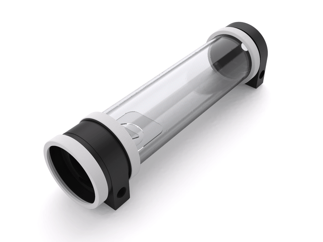 PrimoChill CTR Hard Mount Phase II High Flow D5 Enabled Reservoir - Black POM - 240mm - PrimoChill - KEEPING IT COOL Sky White