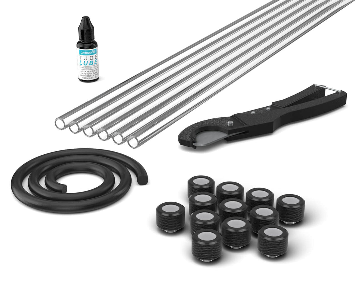 PrimoChill Professional PETG / RMSX 14mm Combo Pack - PrimoChill - KEEPING IT COOL Satin Black