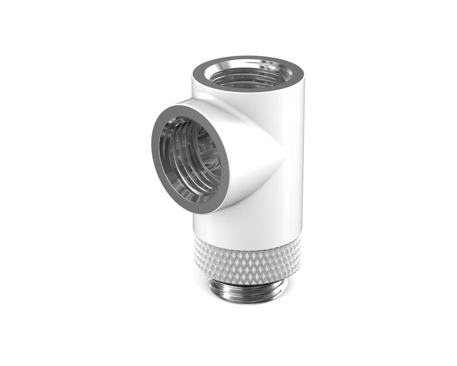 PrimoChill G 1/4in. Inline Rotary 3-Way SX Female T Adapter - PrimoChill - KEEPING IT COOL Sky White