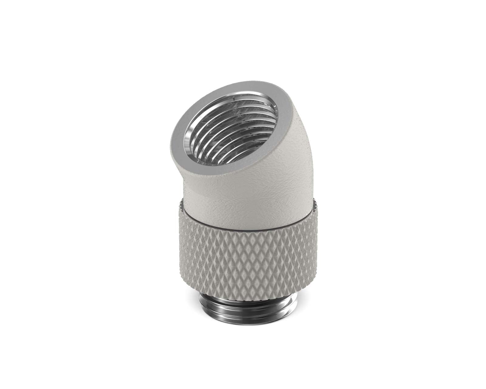 PrimoChill Male to Female G 1/4in. 30 Degree SX Rotary Elbow Fitting - PrimoChill - KEEPING IT COOL TX Matte Silver