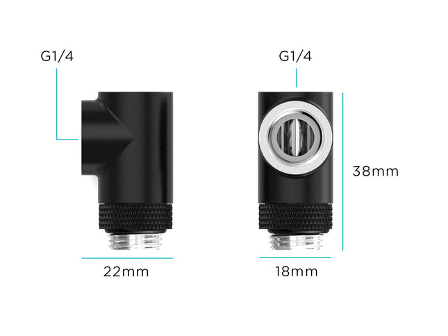BSTOCK:PrimoChill G 1/4in. Inline Rotary 3-Way SX Female T Adapter - Gold - PrimoChill - KEEPING IT COOL