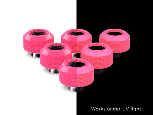 PrimoChill 1/2in. Rigid RevolverSX Series Fitting - 6 pack - PrimoChill - KEEPING IT COOL UV Pink