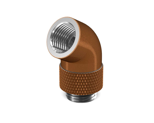 PrimoChill Male to Female G 1/4in. 60 Degree SX Rotary Elbow Fitting - PrimoChill - KEEPING IT COOL Copper