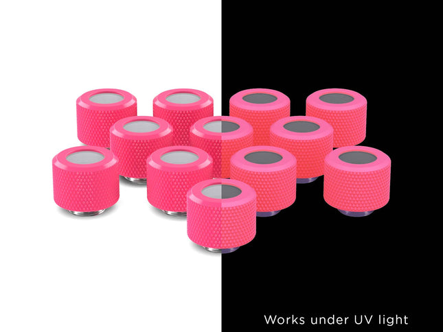 PrimoChill 12mm OD Rigid SX Fitting - 12 Pack - PrimoChill - KEEPING IT COOL UV Pink