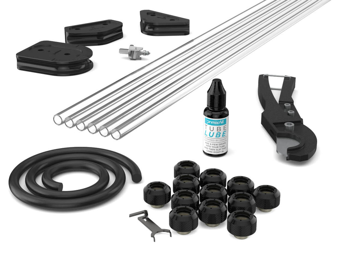 PrimoChill Complete 1/2 Inch PETG / RSX Combo Pack - PrimoChill - KEEPING IT COOL Satin Black