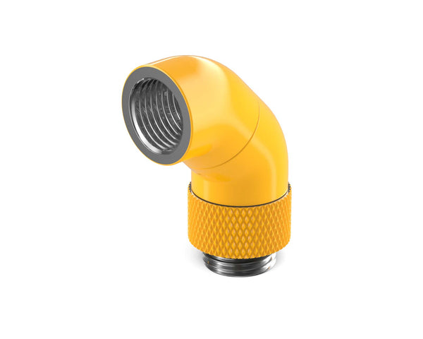 PrimoChill Male to Female G 1/4in. 90 Degree SX Dual Rotary Snake Fitting - PrimoChill - KEEPING IT COOL Yellow