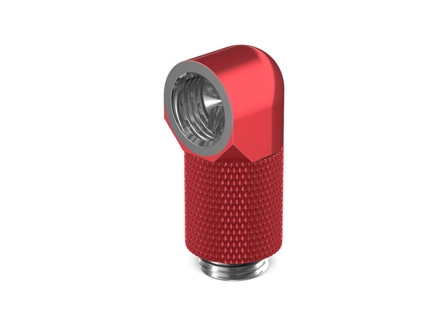 PrimoChill Male to Female G 1/4in. 90 Degree SX Rotary 20mm Extension Elbow Fitting - PrimoChill - KEEPING IT COOL Candy Red
