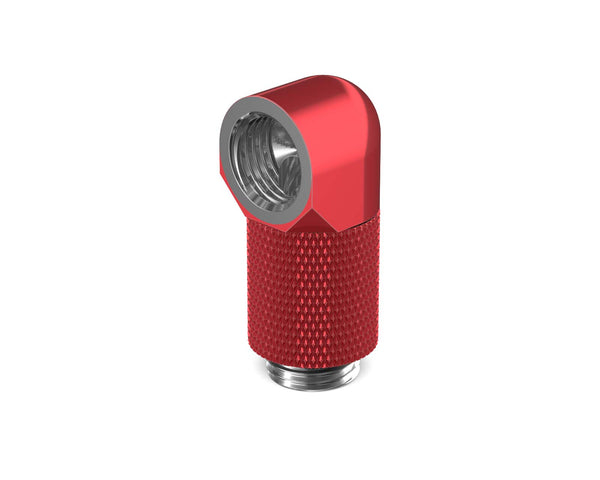 PrimoChill Male to Female G 1/4in. 90 Degree SX Rotary 20mm Extension Elbow Fitting - PrimoChill - KEEPING IT COOL Candy Red
