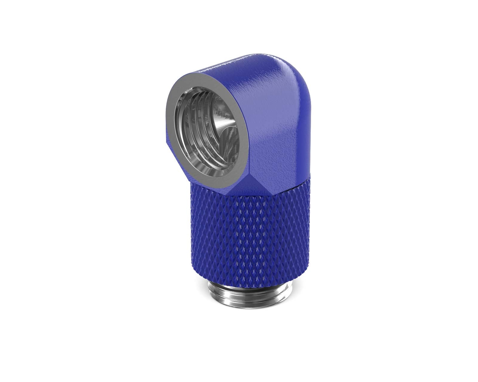 PrimoChill Male to Female G 1/4in. 90 Degree SX Rotary 15mm Extension Elbow Fitting - PrimoChill - KEEPING IT COOL True Blue