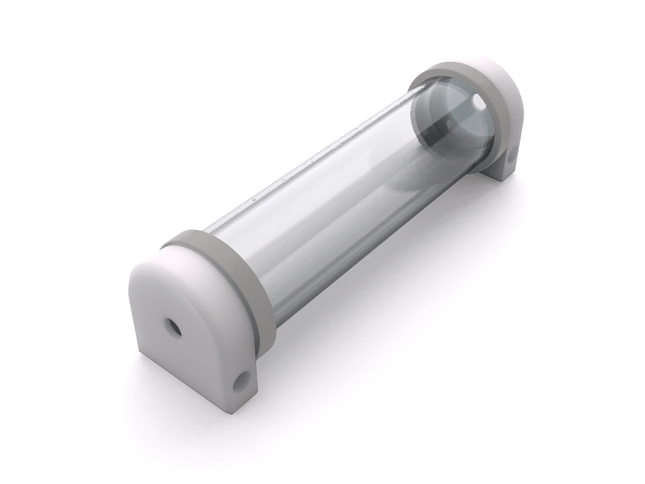 PrimoChill CTR Hard Mount Phase II Reservoir - White POM – 240mm - PrimoChill - KEEPING IT COOL TX Matte Silver