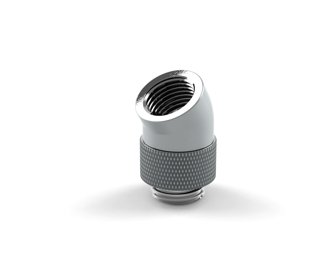 PrimoChill Male to Female G 1/4in. 30 Degree SX Rotary Elbow Fitting - PrimoChill - KEEPING IT COOL Silver