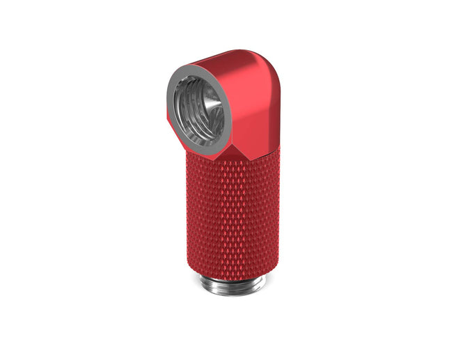 PrimoChill Male to Female G 1/4in. 90 Degree SX Rotary 25mm Extension Elbow Fitting - PrimoChill - KEEPING IT COOL Candy Red