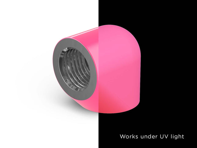 PrimoChill Female to Female G 1/4in. 90 Degree SX Extended Elbow Fitting - PrimoChill - KEEPING IT COOL UV Pink