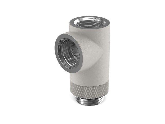 PrimoChill G 1/4in. Inline Rotary 3-Way SX Female T Adapter - PrimoChill - KEEPING IT COOL TX Matte Silver