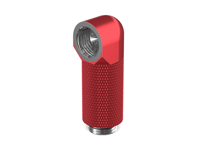 PrimoChill Male to Female G 1/4in. 90 Degree SX Rotary 30mm Extension Elbow Fitting - PrimoChill - KEEPING IT COOL Candy Red