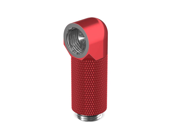 PrimoChill Male to Female G 1/4in. 90 Degree SX Rotary 30mm Extension Elbow Fitting - PrimoChill - KEEPING IT COOL Candy Red