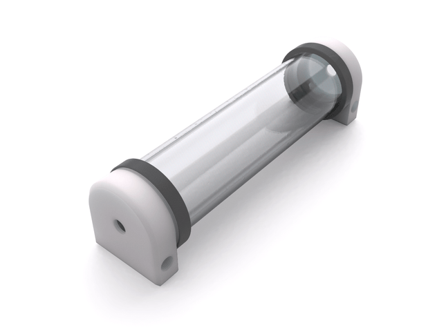 PrimoChill CTR Hard Mount Phase II Reservoir - White POM – 240mm - PrimoChill - KEEPING IT COOL TX Matte Gun Metal