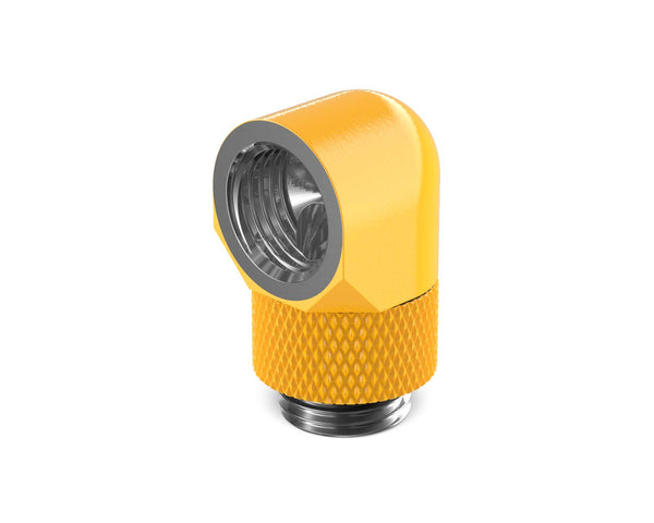 PrimoChill Male to Female G 1/4in. 90 Degree SX Rotary Elbow Fitting - PrimoChill - KEEPING IT COOL Yellow