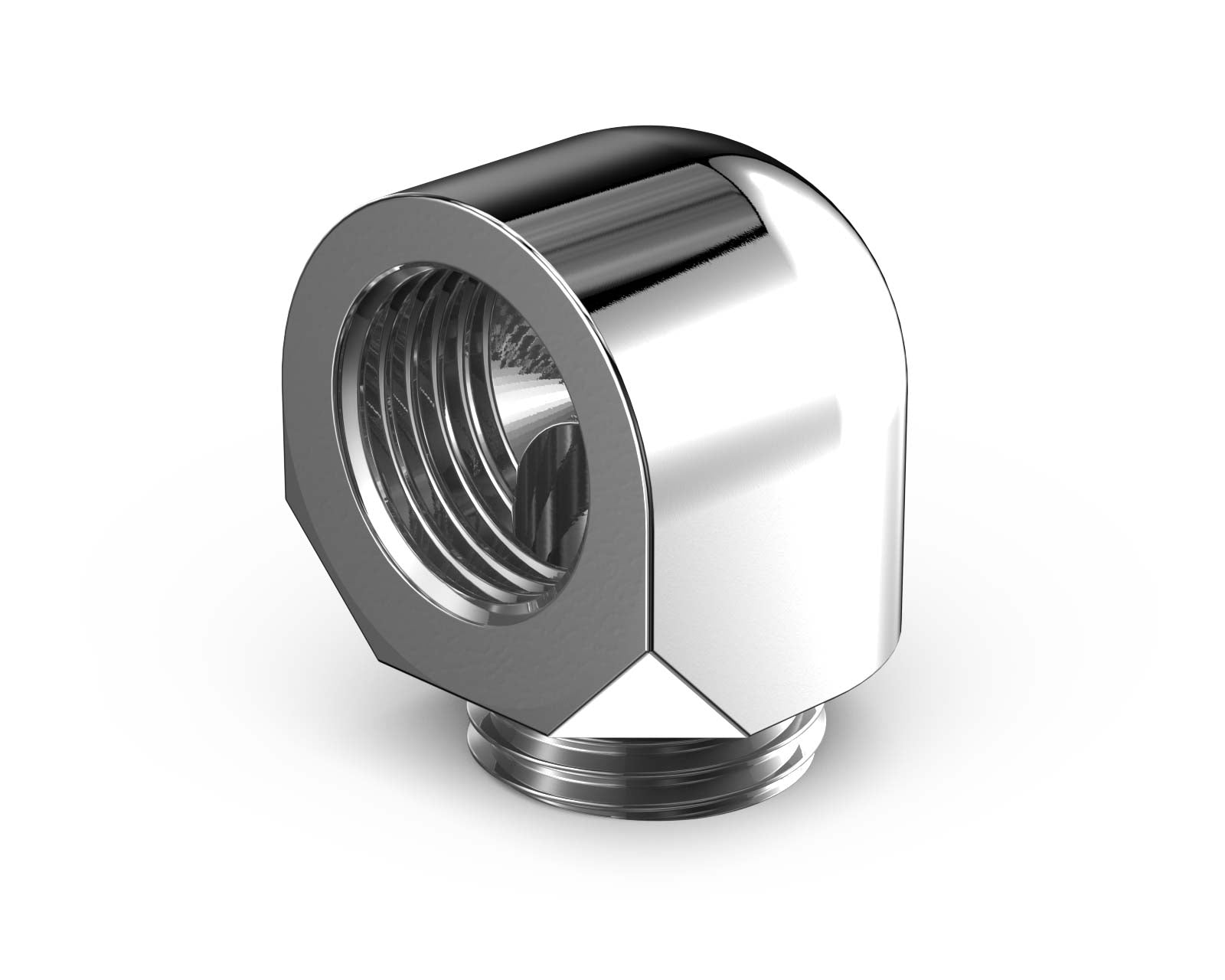 PrimoChill Male to Female G 1/4in. 90 Degree SX Elbow Fitting - PrimoChill - KEEPING IT COOL Silver Nickel
