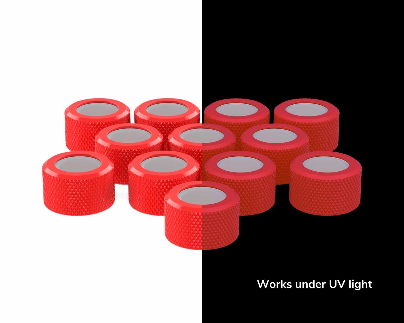 PrimoChill RMSX Replacement Cap Switch Over Kit - 16mm - UV Red