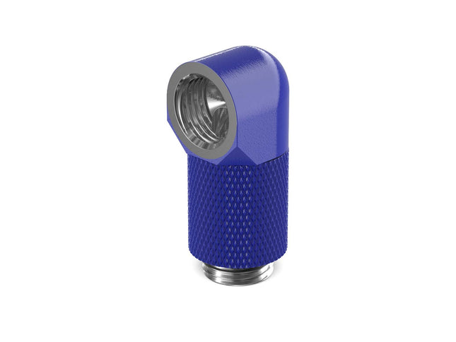 PrimoChill Male to Female G 1/4in. 90 Degree SX Rotary 20mm Extension Elbow Fitting - PrimoChill - KEEPING IT COOL True Blue
