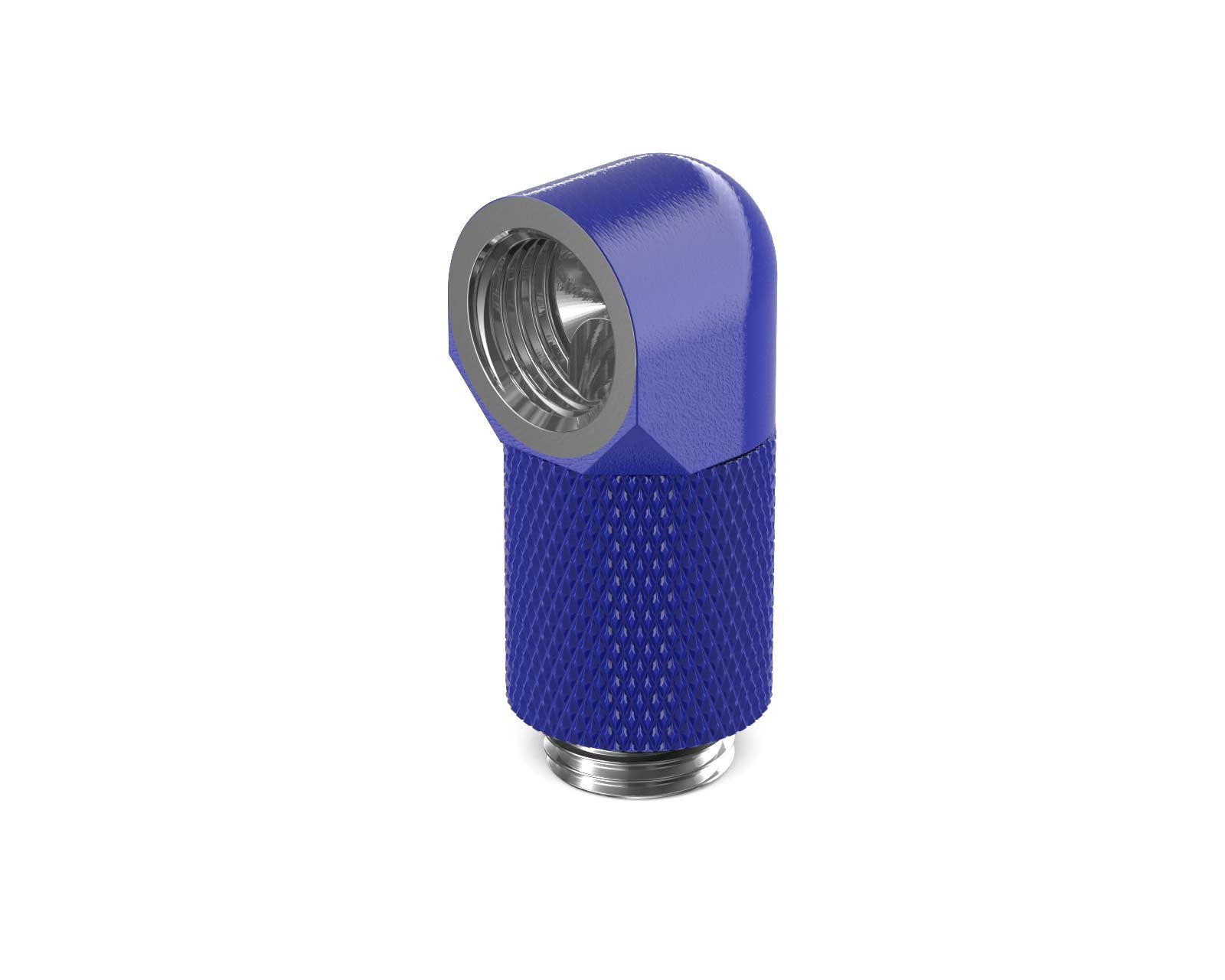 PrimoChill Male to Female G 1/4in. 90 Degree SX Rotary 20mm Extension Elbow Fitting - PrimoChill - KEEPING IT COOL True Blue
