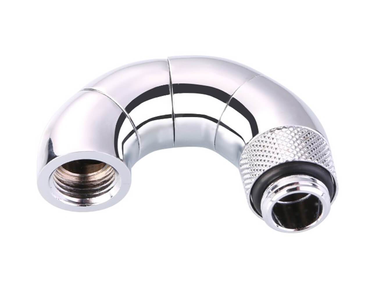 Bykski G1/4 Male to Female 180 Degree Triple Rotary Elbow Fitting (B-RD180-SK) - PrimoChill - KEEPING IT COOL Silver