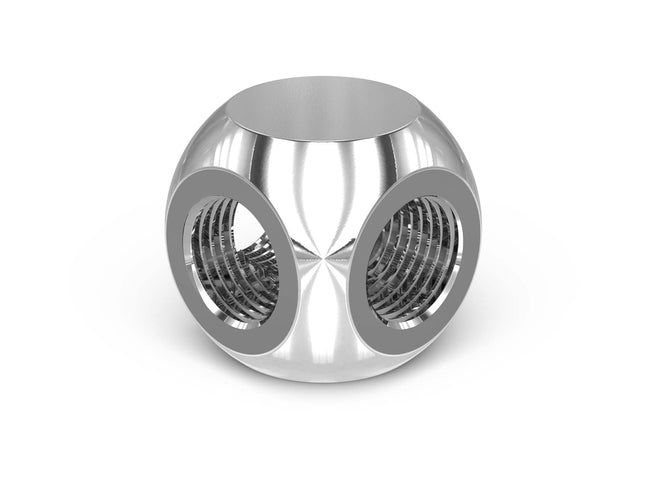PrimoChill G 1/4in. 3-Way SX Female T Adapter - PrimoChill - KEEPING IT COOL Silver Nickel