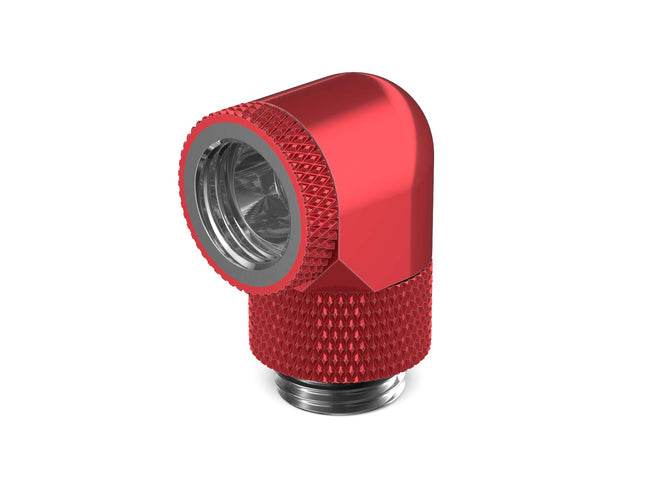 PrimoChill Male to Female G 1/4in. 90 Degree SX Dual Rotary Elbow Fitting - PrimoChill - KEEPING IT COOL Candy Red