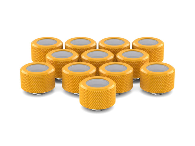 PrimoChill 16mm OD Rigid SX Fitting - 12 Pack - PrimoChill - KEEPING IT COOL Yellow